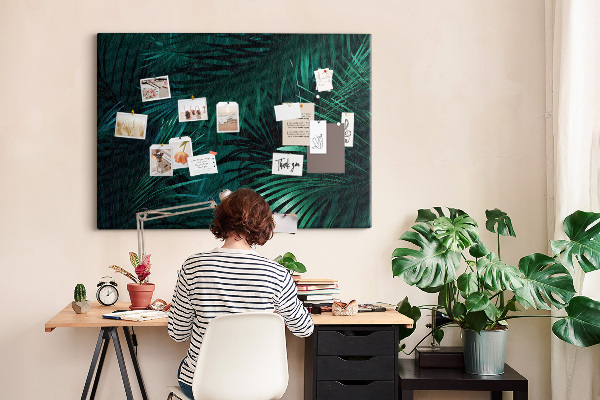 Cork memo board Tropical leaves