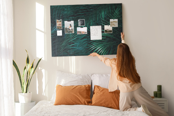 Cork memo board Tropical leaves