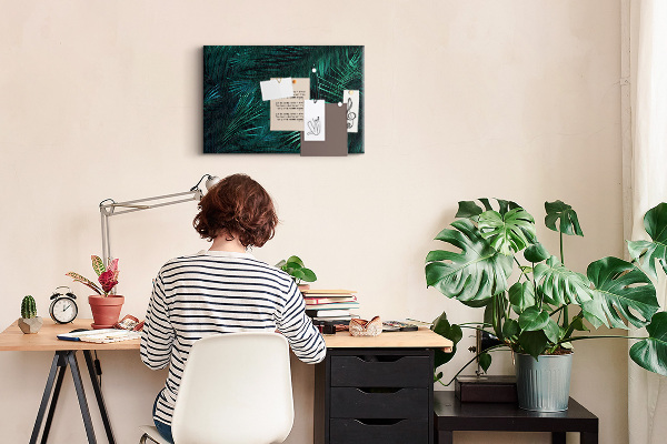 Cork memo board Tropical leaves
