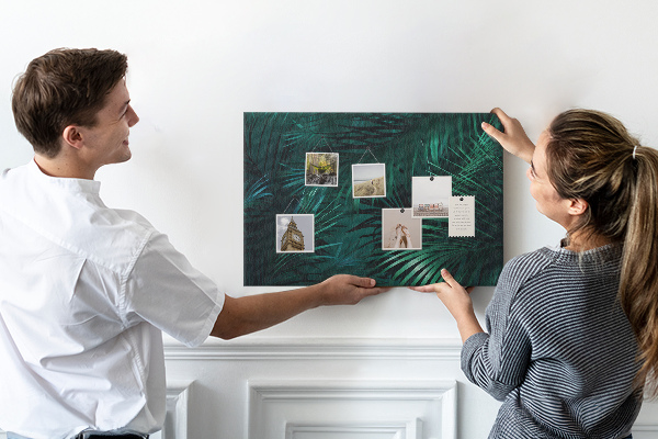 Cork memo board Tropical leaves