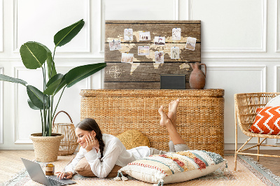 Cork board Wooden board world map