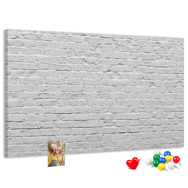 Cork memo board Brick wall