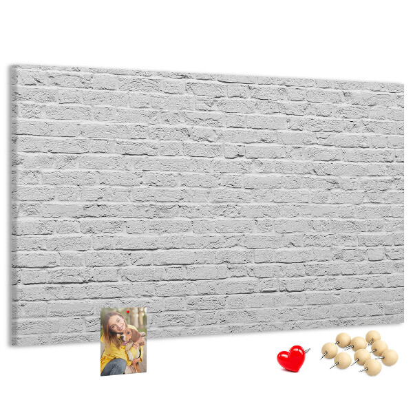 Cork memo board Brick wall