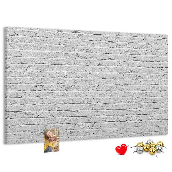 Cork memo board Brick wall