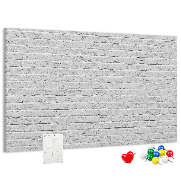 Cork memo board Brick wall