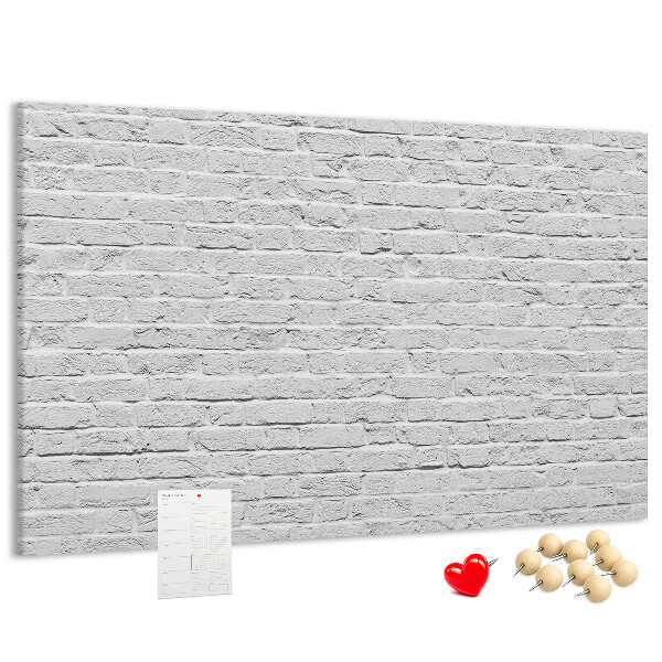 Cork memo board Brick wall