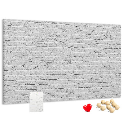 Cork memo board Brick wall