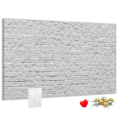 Cork memo board Brick wall