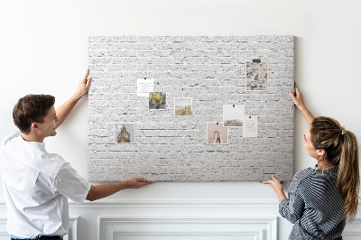 Cork memo board Brick wall
