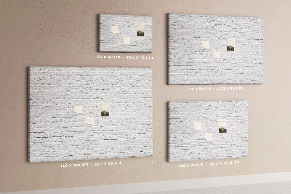 Cork memo board Brick wall