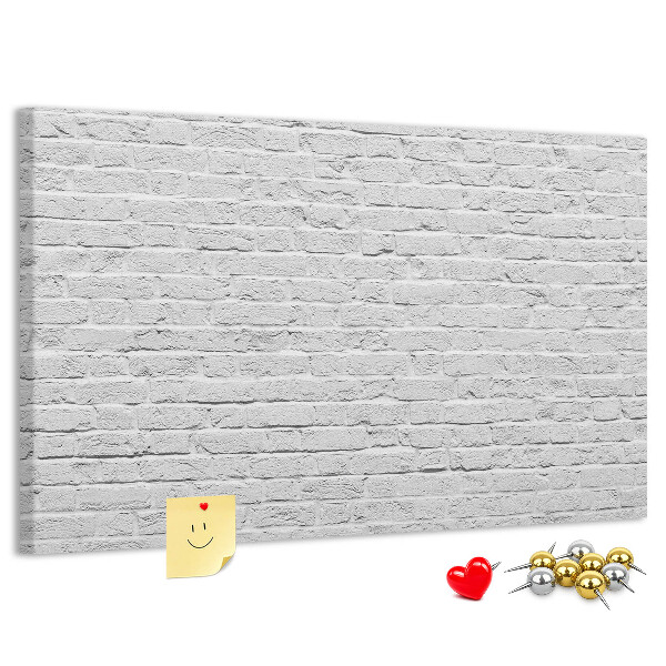 Cork memo board Brick wall