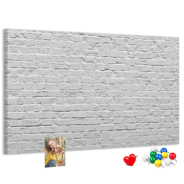 Cork memo board Brick wall
