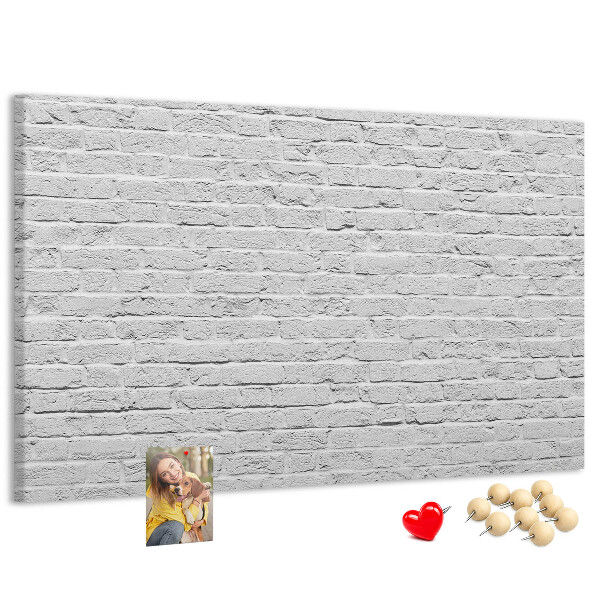 Cork memo board Brick wall