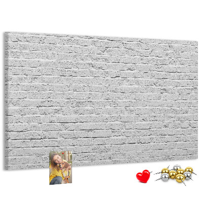 Cork memo board Brick wall