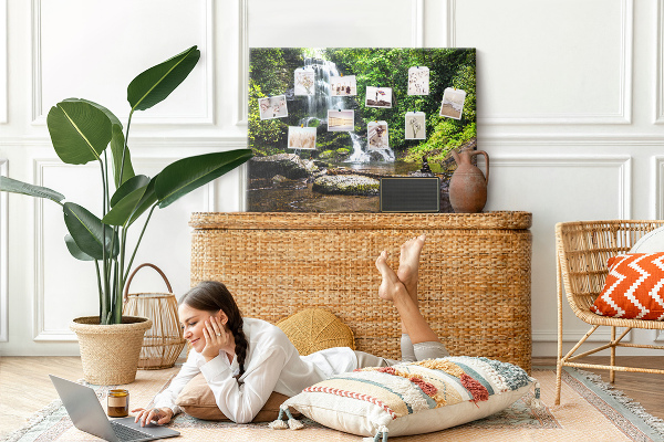 Cork board Waterfall forest