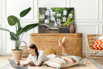 Cork board Waterfall forest
