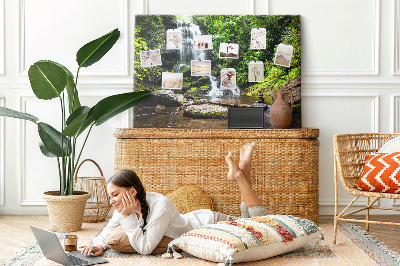 Cork board Waterfall forest