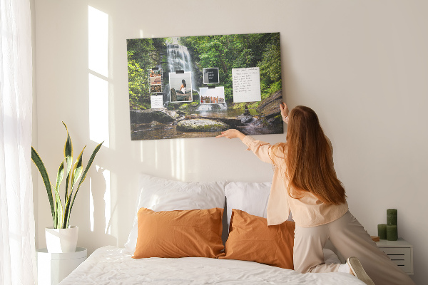 Cork board Waterfall forest
