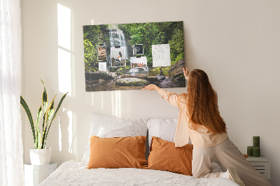 Cork board Waterfall forest