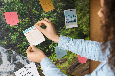 Cork board Waterfall forest