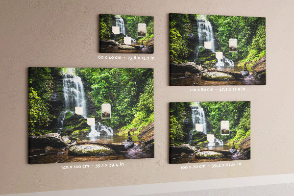 Cork board Waterfall forest