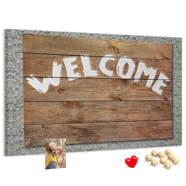 Cork display board Welcome board