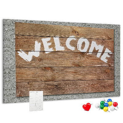 Cork display board Welcome board