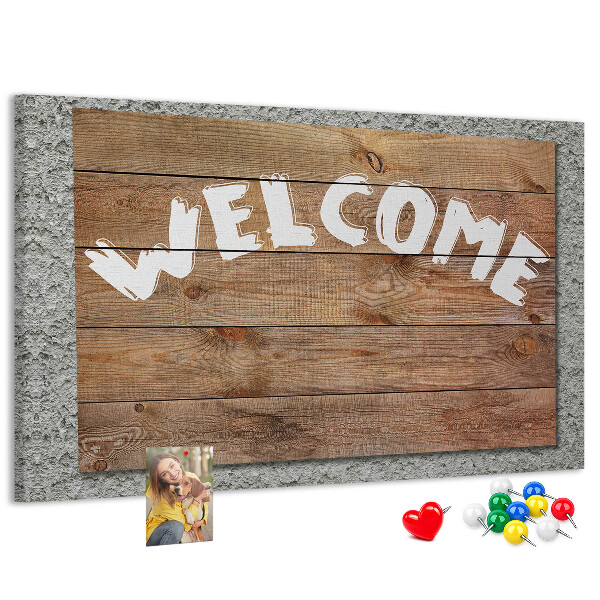 Cork display board Welcome board