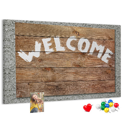 Cork display board Welcome board