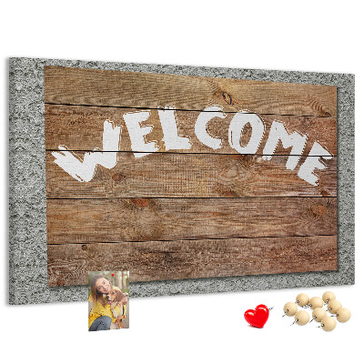 Cork display board Welcome board