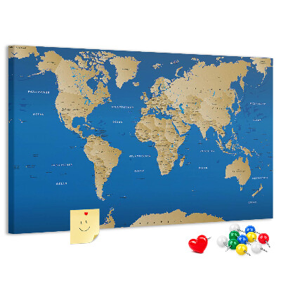 Cork memo board World countries
