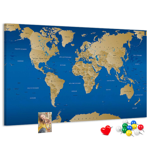 Cork memo board World countries
