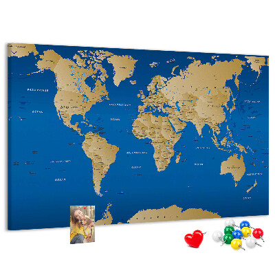 Cork memo board World countries