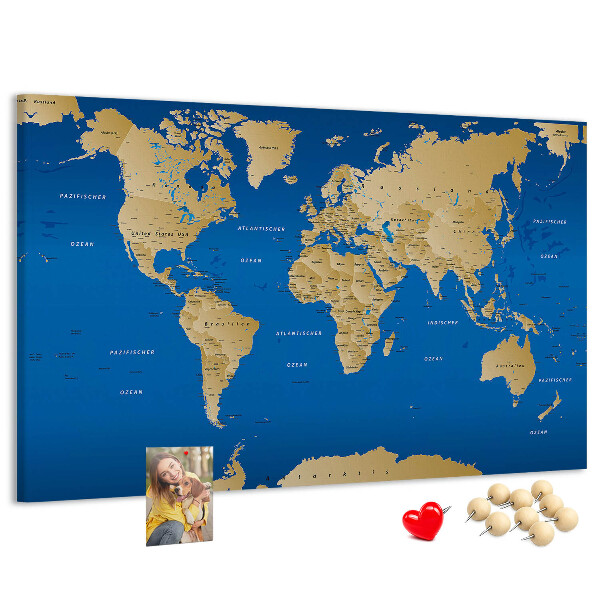 Cork memo board World countries