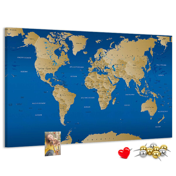 Cork memo board World countries