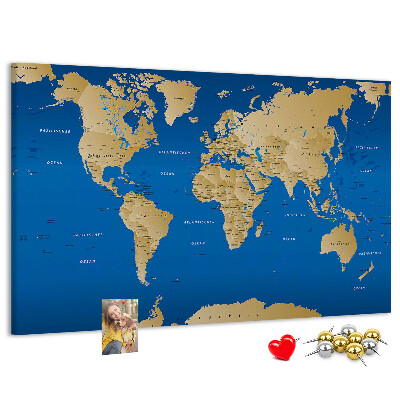 Cork memo board World countries
