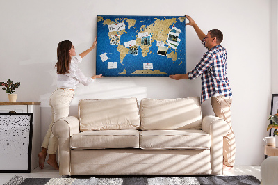 Cork memo board World countries