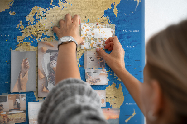 Cork memo board World countries