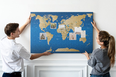 Cork memo board World countries