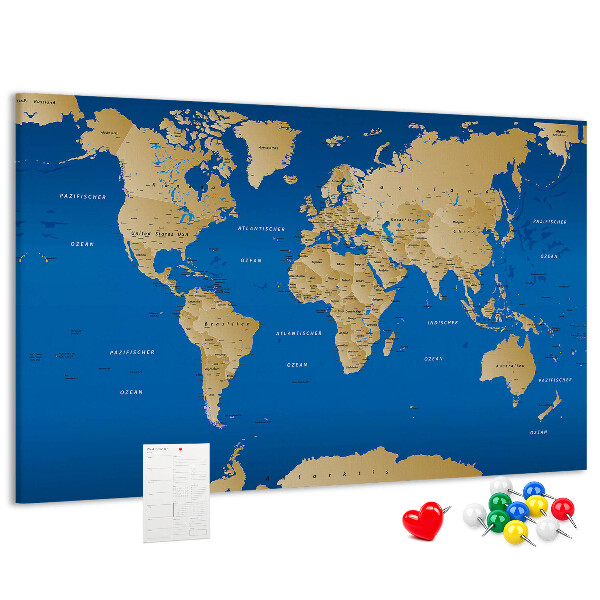 Cork memo board World countries