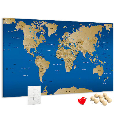 Cork memo board World countries