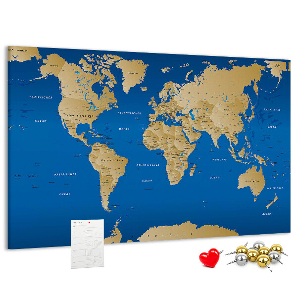 Cork memo board World countries