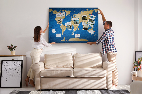 Cork memo board World countries