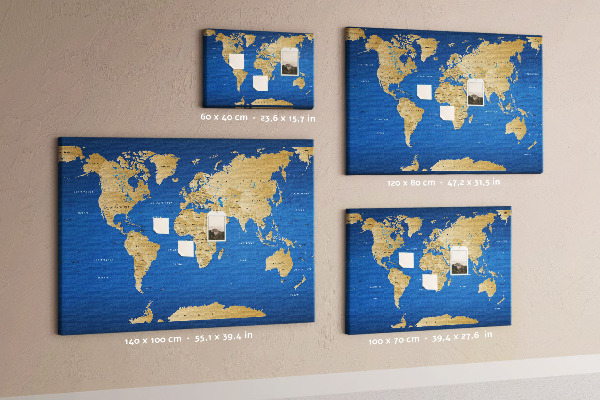 Cork memo board World countries