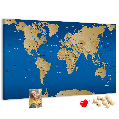 Cork memo board World countries