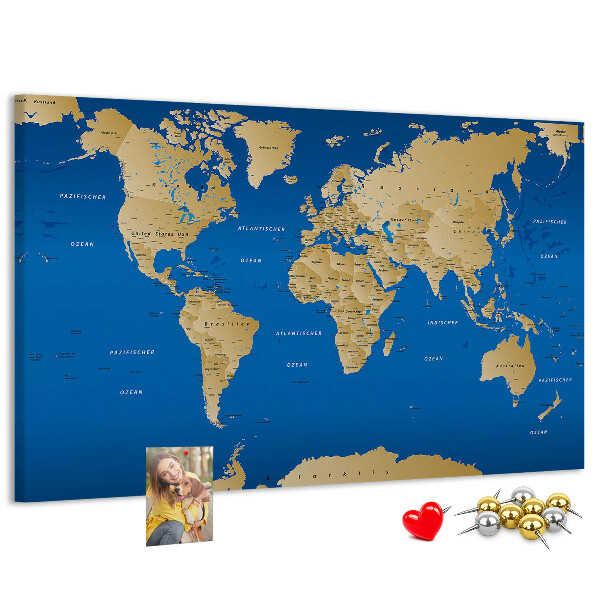 Cork memo board World countries