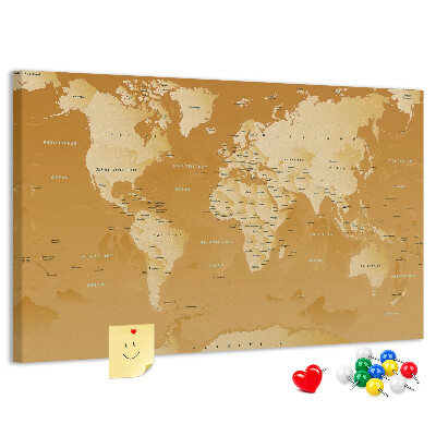 Cork board World map