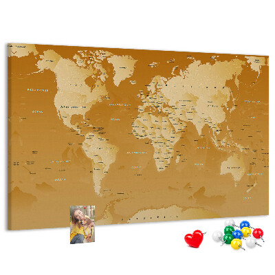 Cork board World map