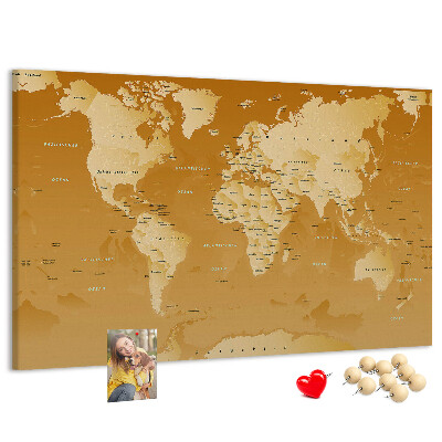 Cork board World map