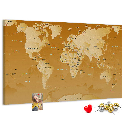 Cork board World map